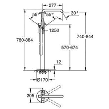 Load image into Gallery viewer, Essence Freestanding Bath Mixer + Hand Shower Set
