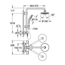 Load image into Gallery viewer, Euphoria Shower System 180 With Thermostat - 450Mm
