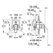 Load image into Gallery viewer, GROHE Bauflow Concealed Diverter Mixer Trim Set
