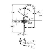 Load image into Gallery viewer, Minta Single Lever Kitchen Sink Mixer With Swivel C-Spout
