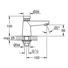 Load image into Gallery viewer, GROHE Euroeco Cosmopolitan T Self-Closing Pillar Tap
