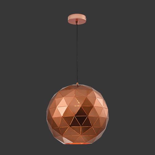 K. Light Laser Cut Large Metal Ball Pendant - Copper