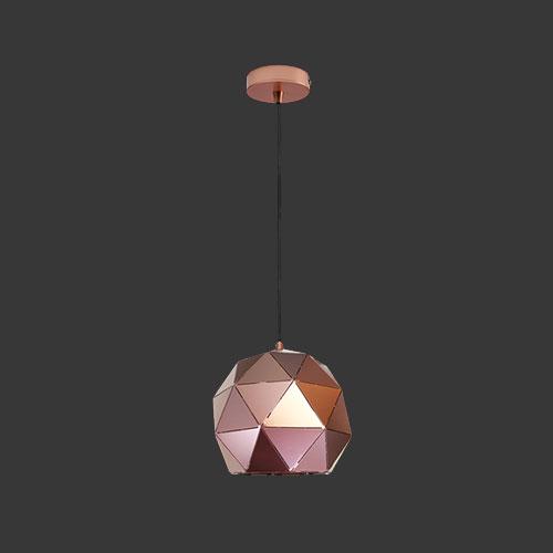 K. Light Laser Cut Small Metal Ball Pendant - Copper