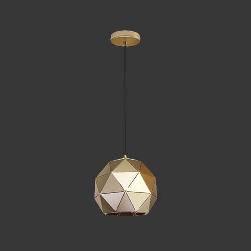K. Light Laser Cut Small Metal Ball Pendant - Satin Gold