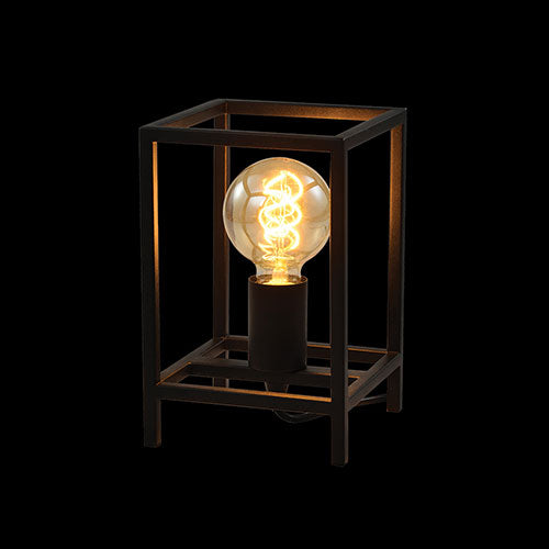 K. Light Elegant Caged Cube Table Lamp - Black