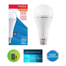 Load image into Gallery viewer, Eurolux LED Fast Charging Rechargeable Lamp B22 6W Warm White
