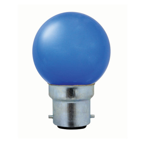 Eurolux LED Colored Golf Ball Bulb B22 1W 5lm - Blue