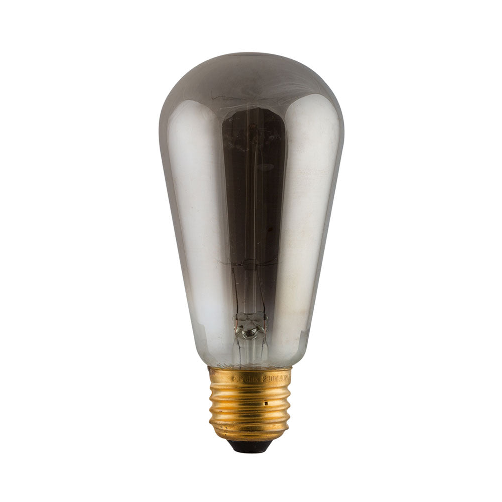 Smokey Carbon Filament Pear E27 40W Warm White Bulb