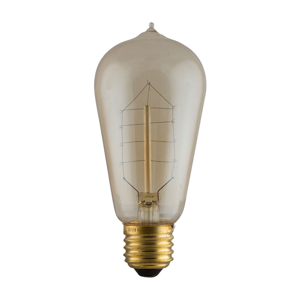 Amber Carbon Filament Pear with Nipple E27 60W 200lm Warm White Bulb