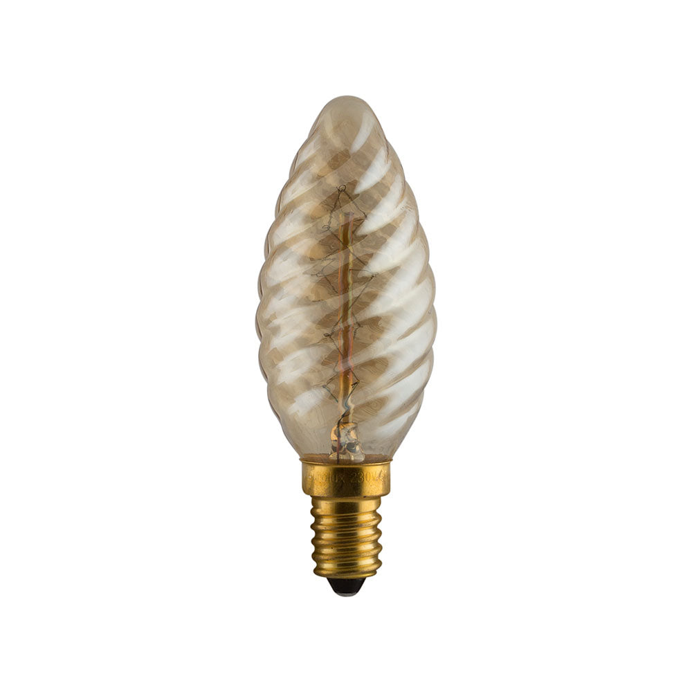 Amber Carbon Filament Spiral Candle E14 40W Warm Bulb