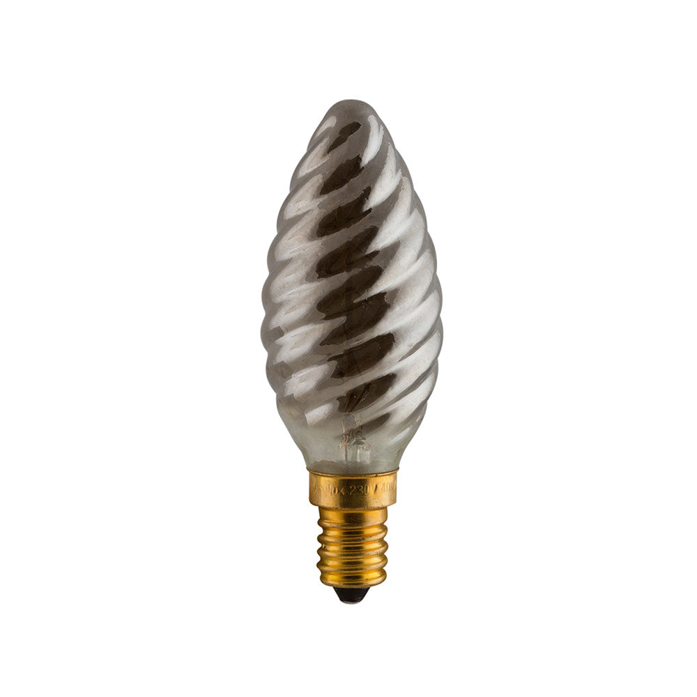 Smokey Carbon Filament Spiral Candle E14 40W Warm Bulb