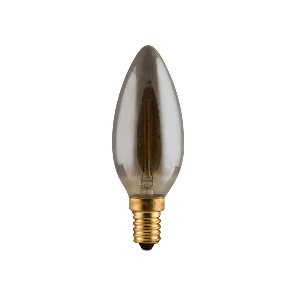 Smokey Carbon Filament Candle E14 40W Warm White Bulb