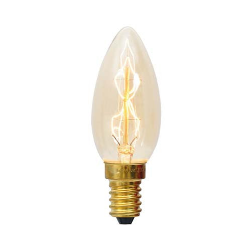 Carbon Filament Zig-Zag Candle C35 E14 40W Warm White Bulb