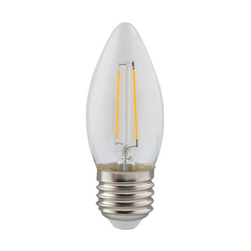 Eurolux LED Filament Candle Bulb E27 2W 200lm 3000K