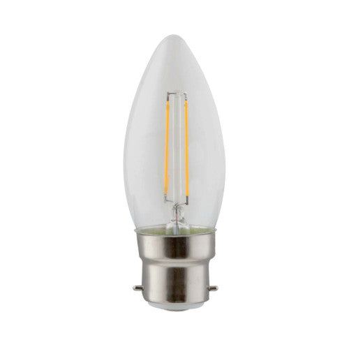 Eurolux LED Filament Candle Bulb B22 2W 200lm 3000K
