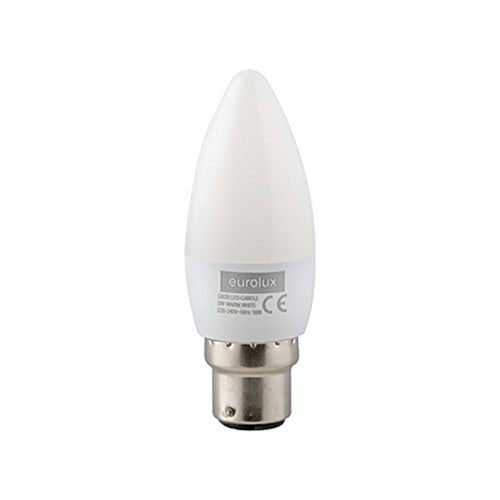 Eurolux LED Opal Candle Bulb B22 3W 210lm Warm White