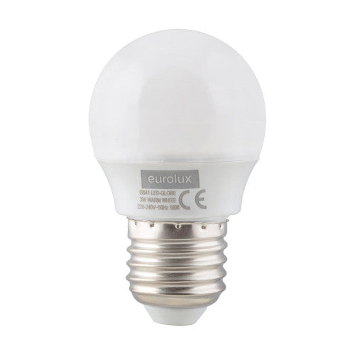 Eurolux LED Golf Ball Bulb E27 3W 210lm 3000K - Opal