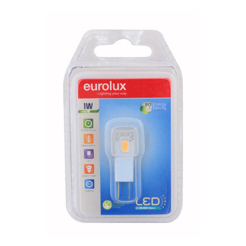 Eurolux LED 12V Bi-Pin Bulb G4 1W 50lm Warm White