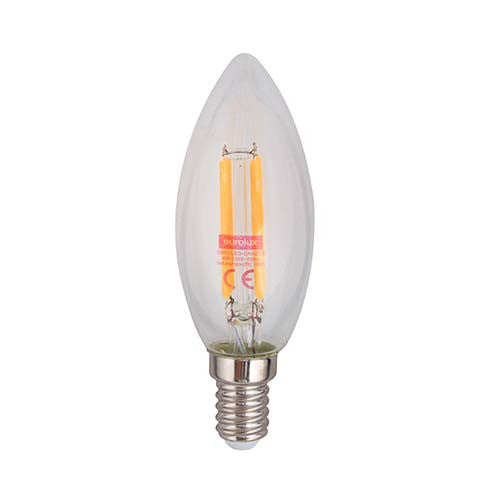 LED Clear Filament Candle Bulb E14 4W 310lm Warm White