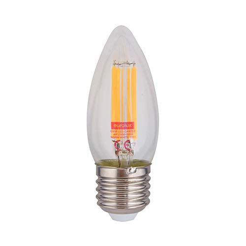 LED Clear Filament Candle Bulb E27 4W 310lm Warm White