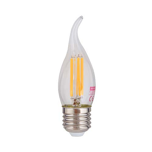 LED Clear Filament Flame Candle Bulb E27 4W 310lm Warm White