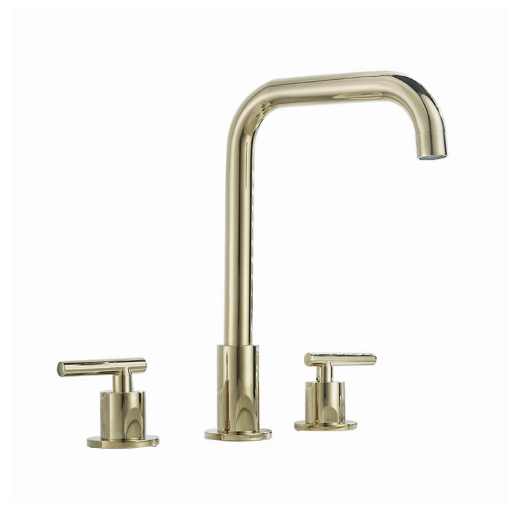 Trendy Taps Deck Mounted Slim Handle Mixer Brushed Gold