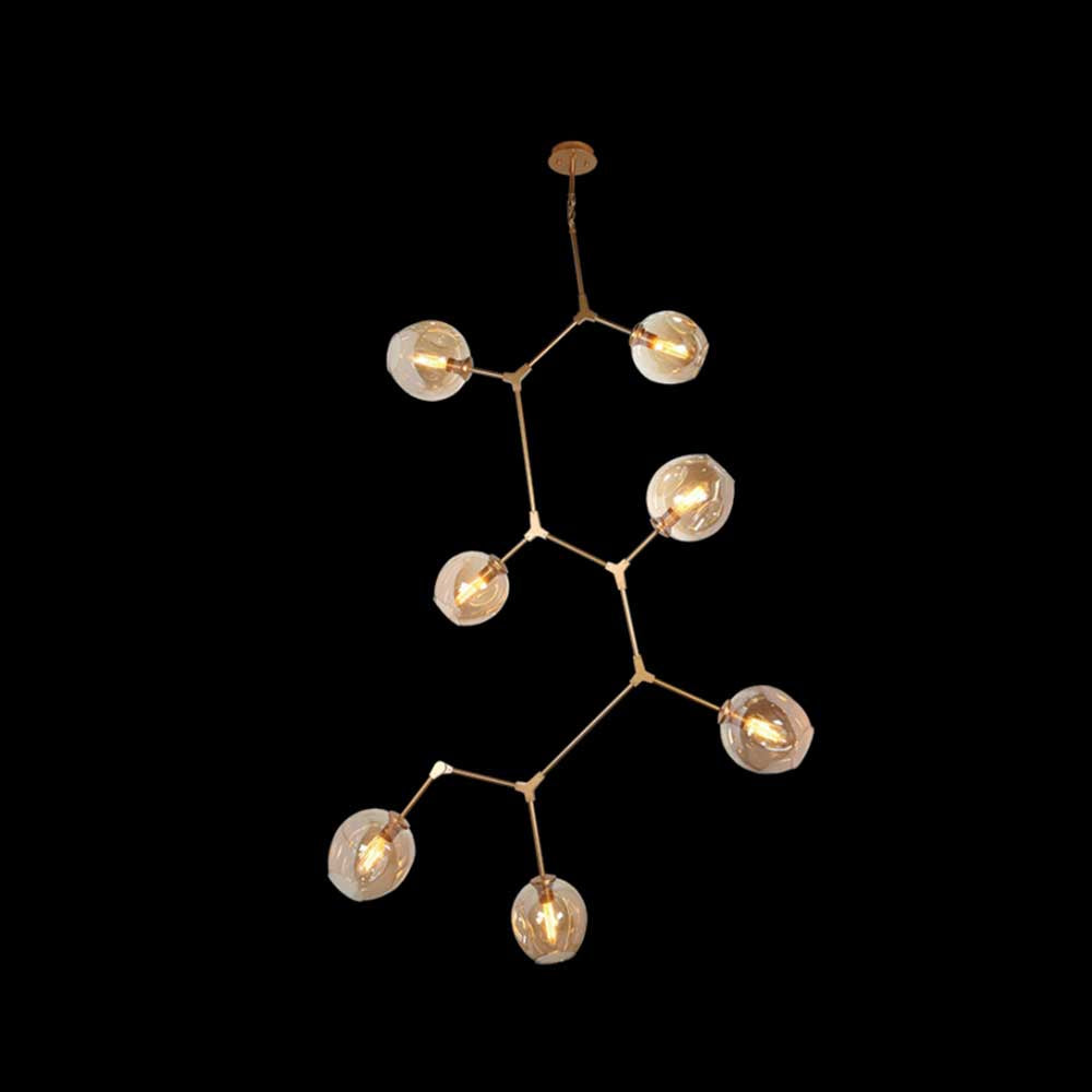K. Light 7 Light Vertical Molecule Chandelier