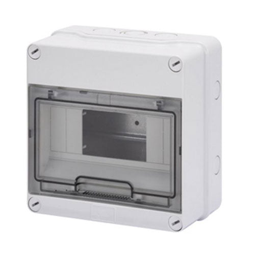 Gewiss 8-Way Surface Mount Distribution Board with Clear Door