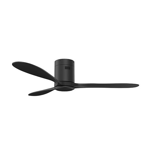 Solent Hugger 3 Blade Ceiling Fan with Remote 1320mm - Black