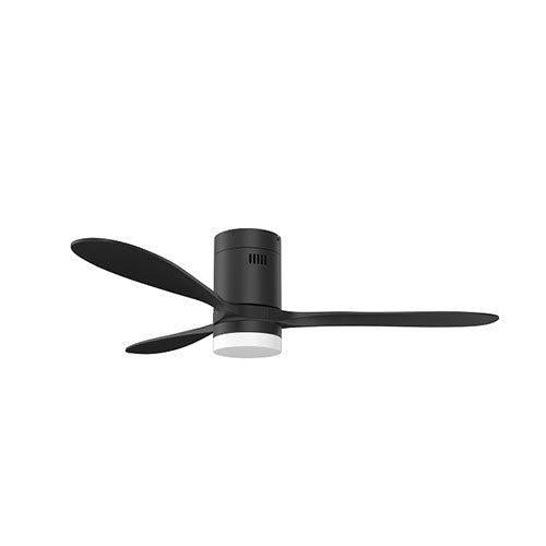 Solent Hugger 3 Blade LED Ceiling Fan with Remote 1320mm - Black