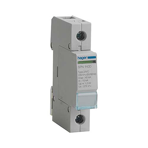 Hager Surge Protector Class 2 1P 40kA