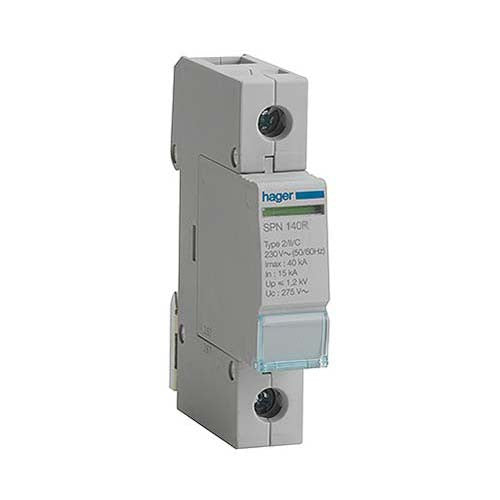Hager 40kA 1 Pole Class 2 Surge Protector with Remote Signalling Contact