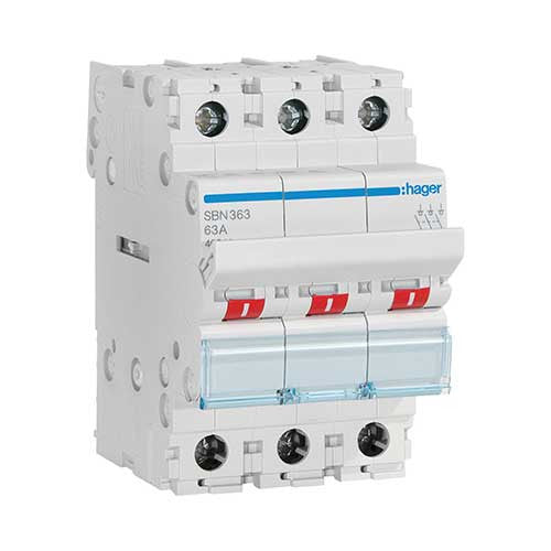 Hager 3 Pole Modular Isolator