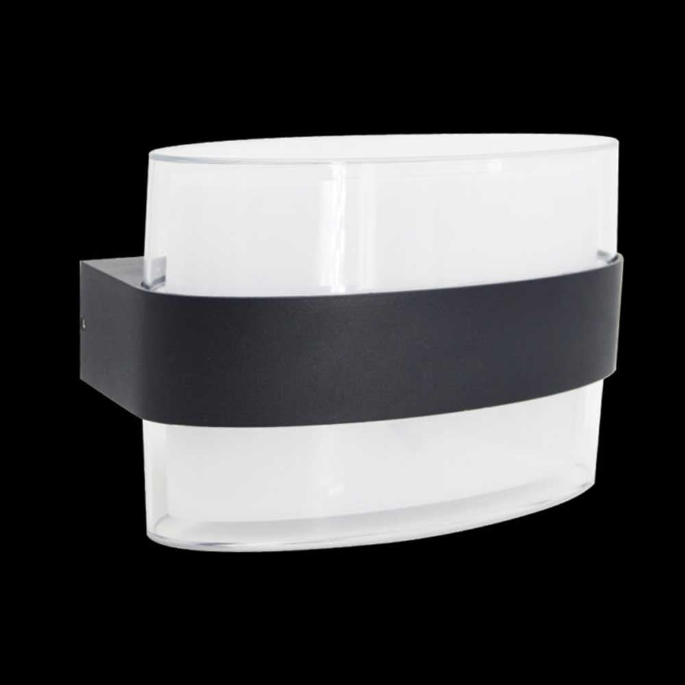 K. Light Up & Down Oval LED Wall Light 6W 3000K - Black