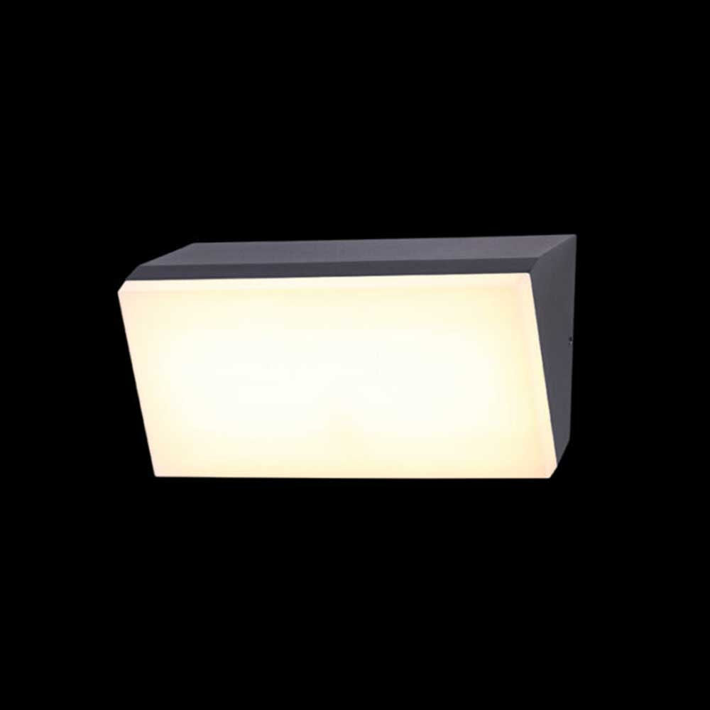 K. Light Horizontal LED Bulkhead 12W 1130lm 3000K - Matt Black / Opal