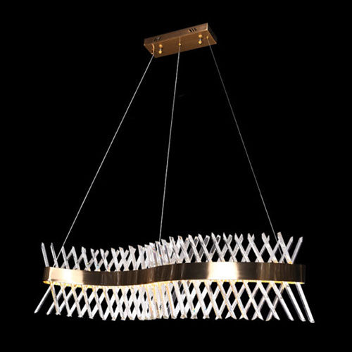 K. Light Wave Crystal Chandelier 48W 3840lm 3000K - Gold
