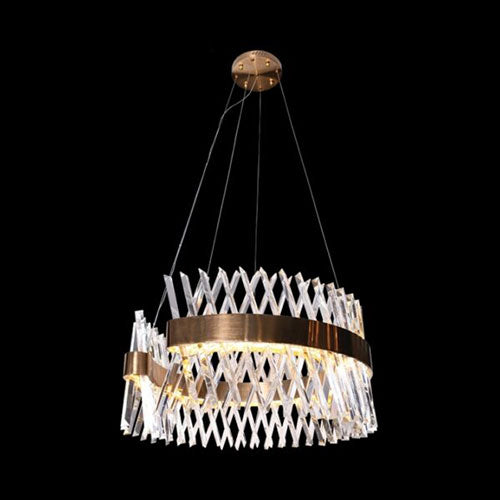K. Light Round Crystal LED Chandelier 60W 7040lm 3000K - Gold