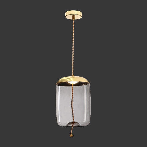 K. Light Bee Hive Glass & Rope LED Pendant 3000K - Smoke / Gold