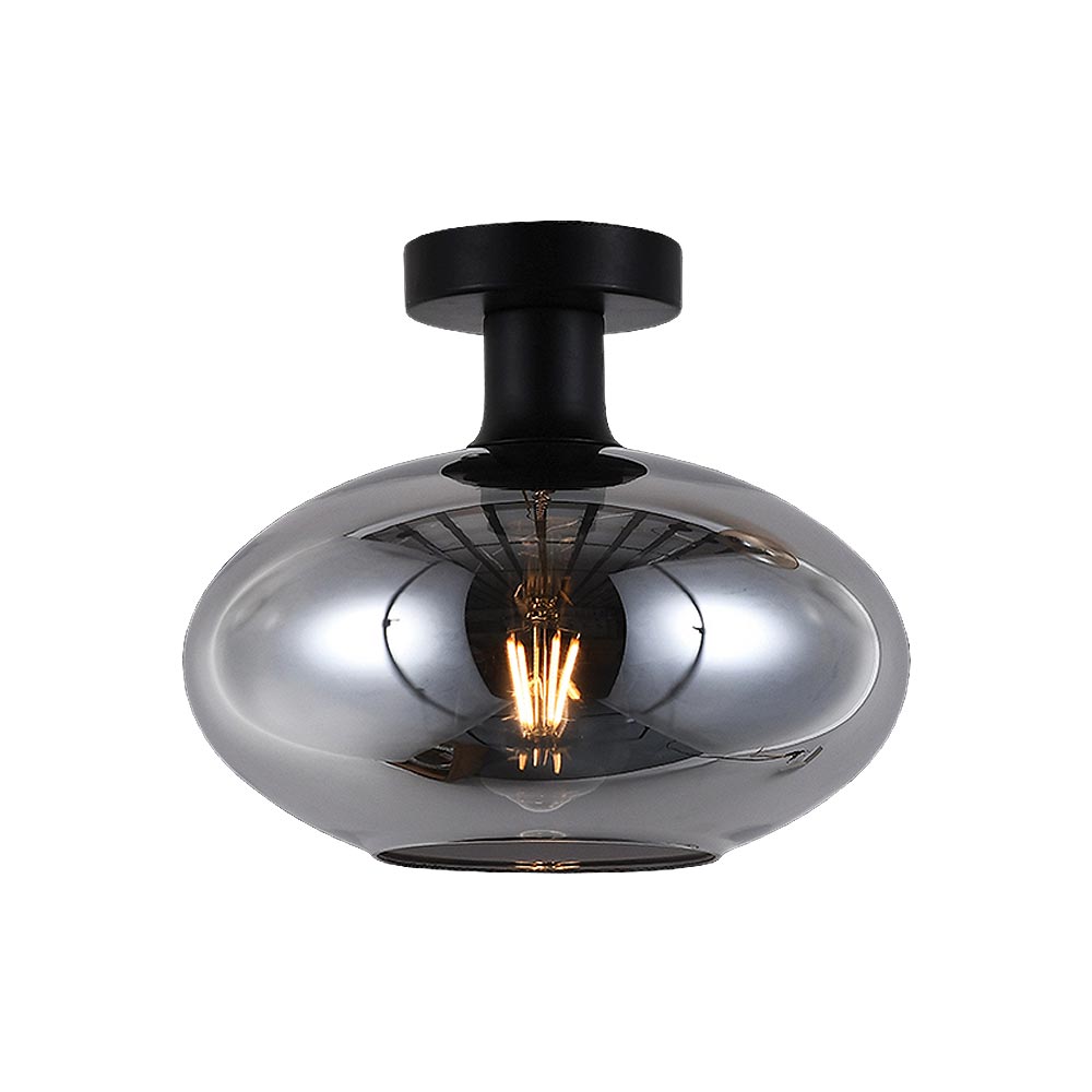 K. Light Orb Large Glass Ceiling Light - Smoke