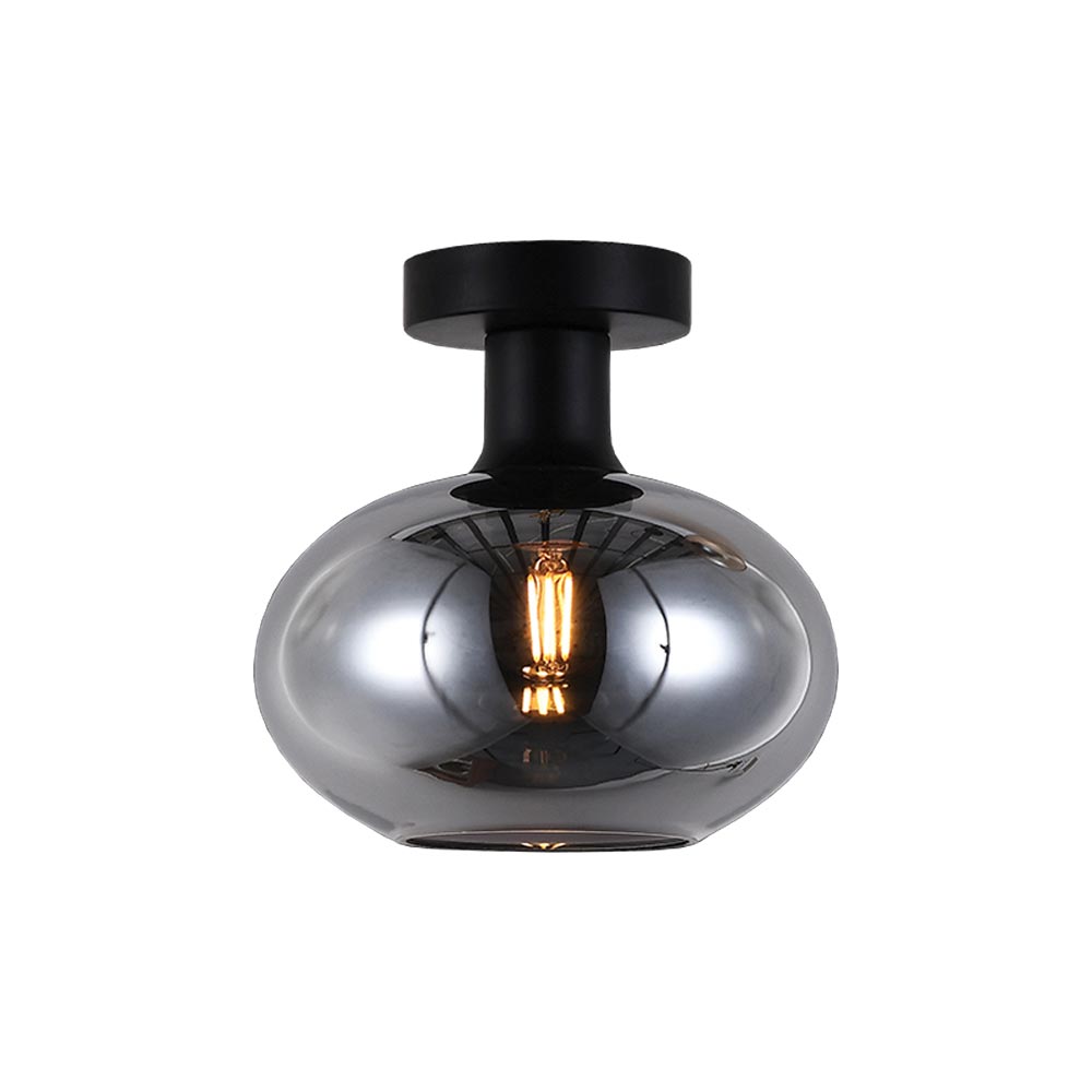 K. Light Orb Small Glass Ceiling Light - Smoke