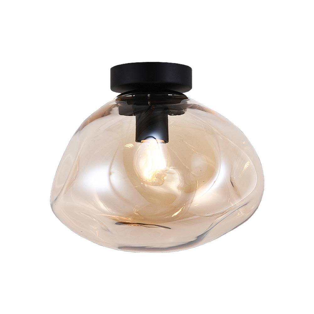 K. Light Molten Large Glass Ceiling Light - Amber