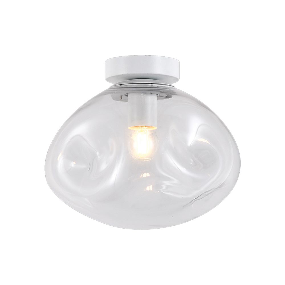 K. Light Molten Large Glass Ceiling Light - Clear