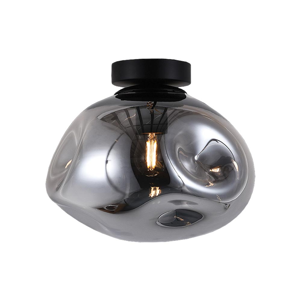 K. Light Molten Large Glass Ceiling Light - Smoke
