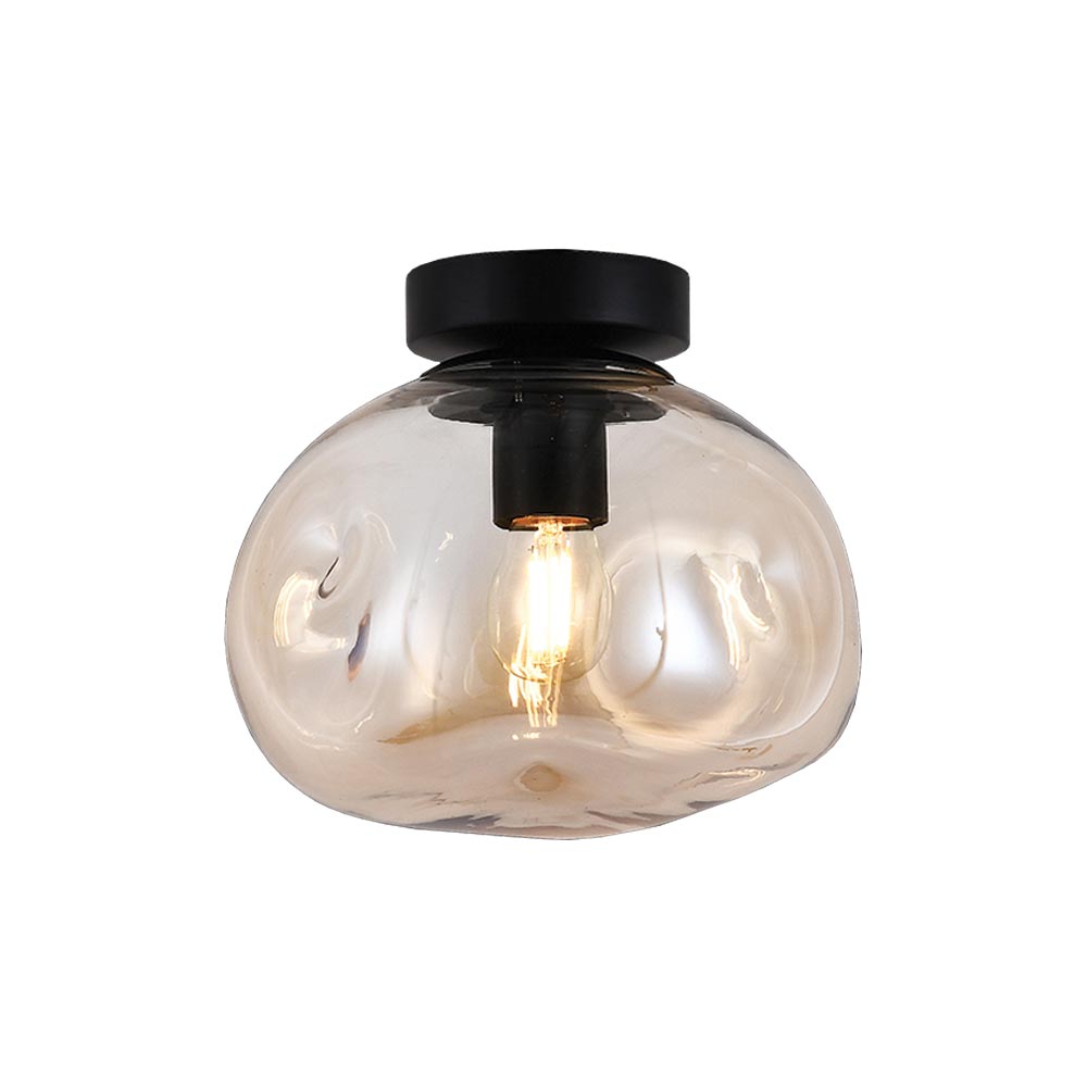 K. Light Molten Small Glass Ceiling Light - Amber