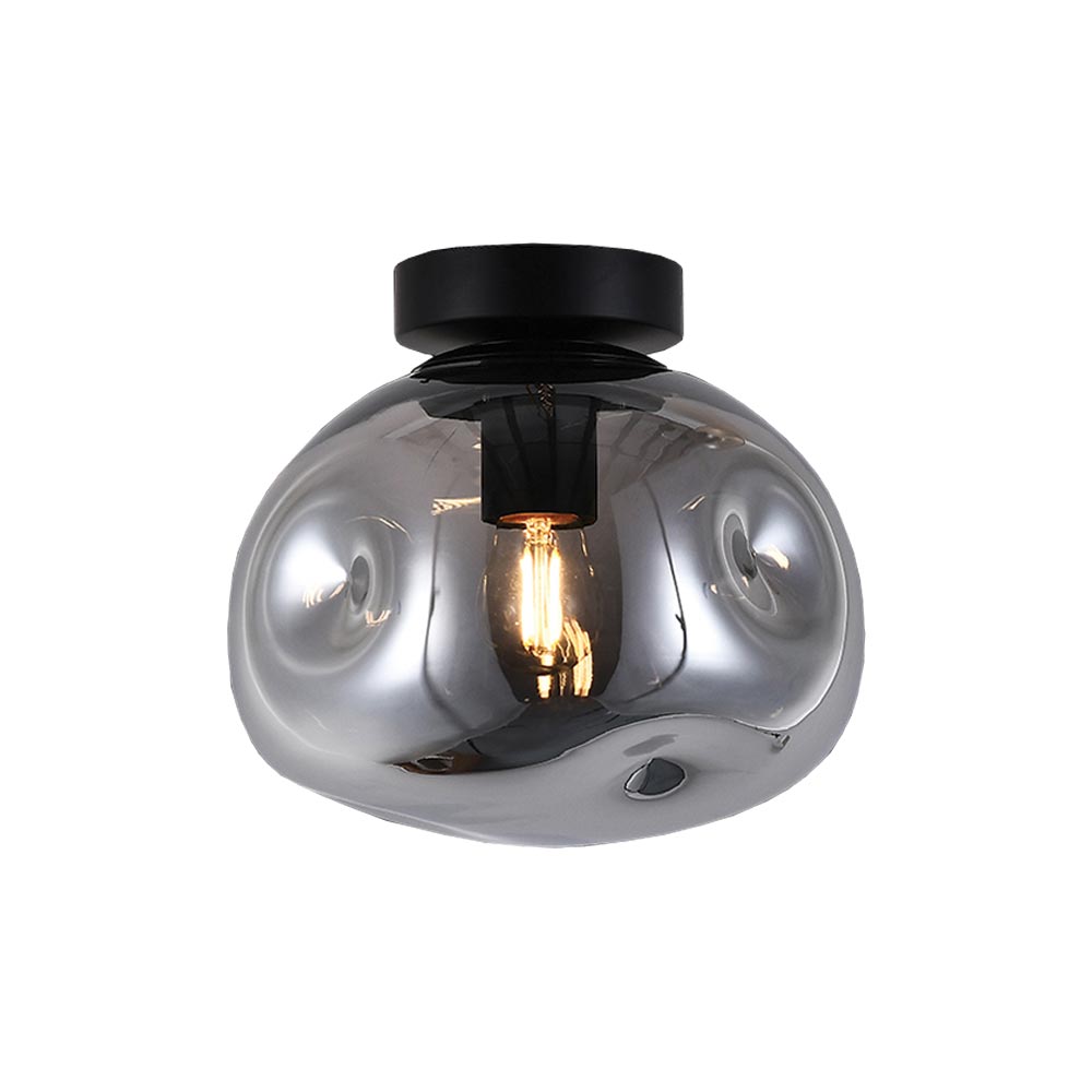 K. Light Molten Small Glass Ceiling Light - Smoke