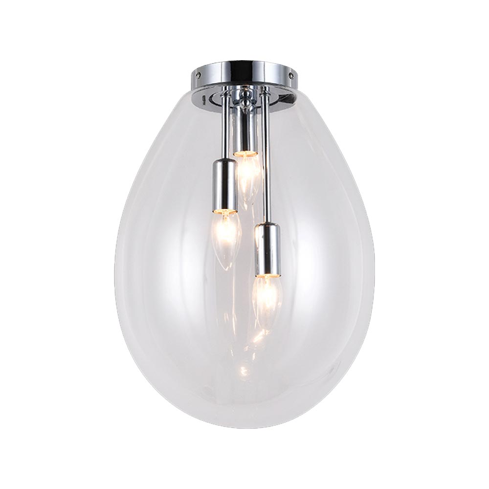 K. Light Dewdrop Large Glass Ceiling Light - Chrome