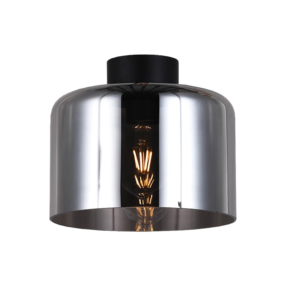 K. Light Drum Glass Ceiling Light - Smoke