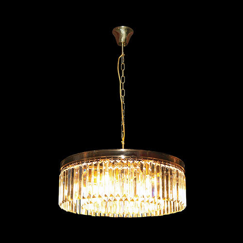 K. Light Round Crystal Chandelier - Gold