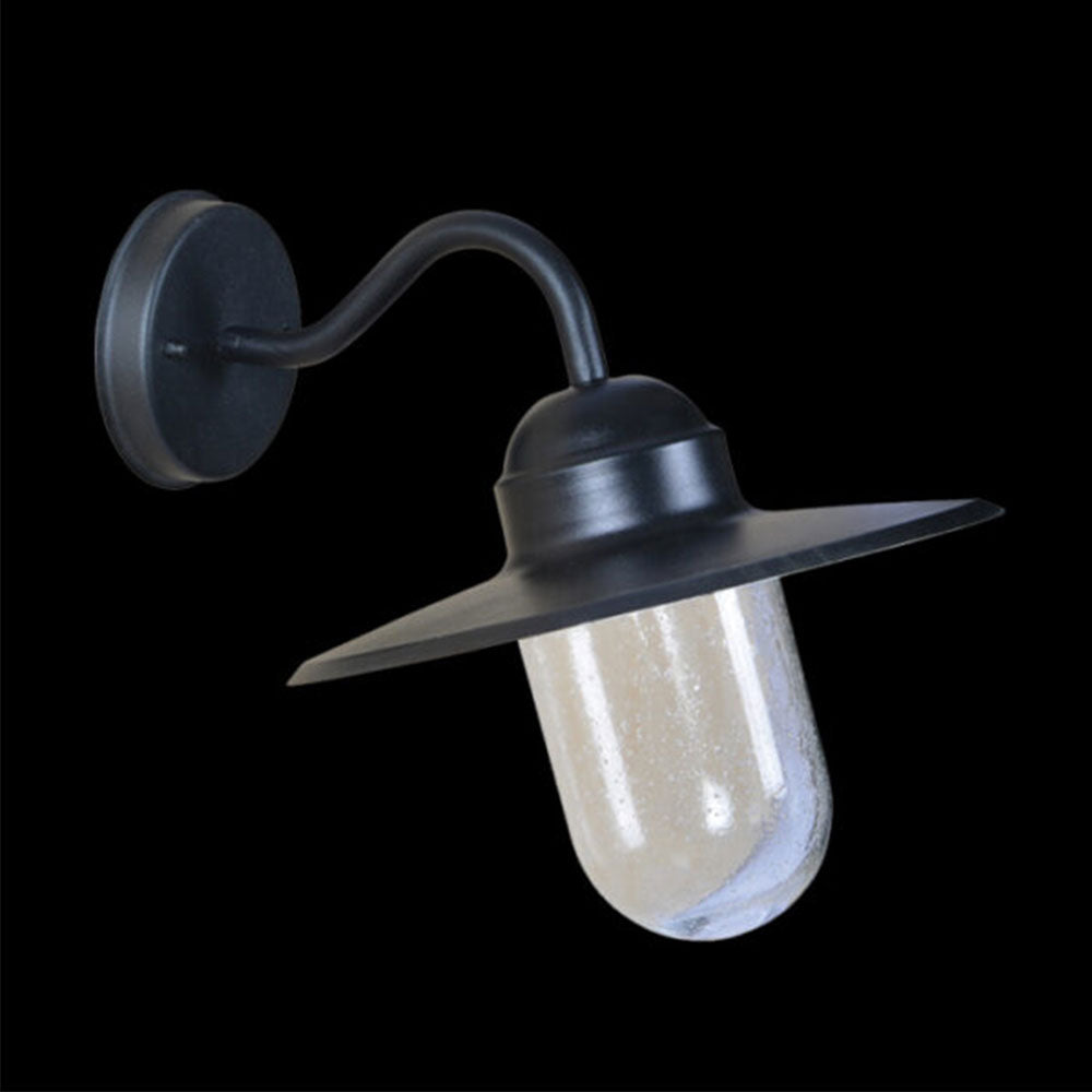 K. Light Chic Bracket Wide Brimmed Wall Light - Black