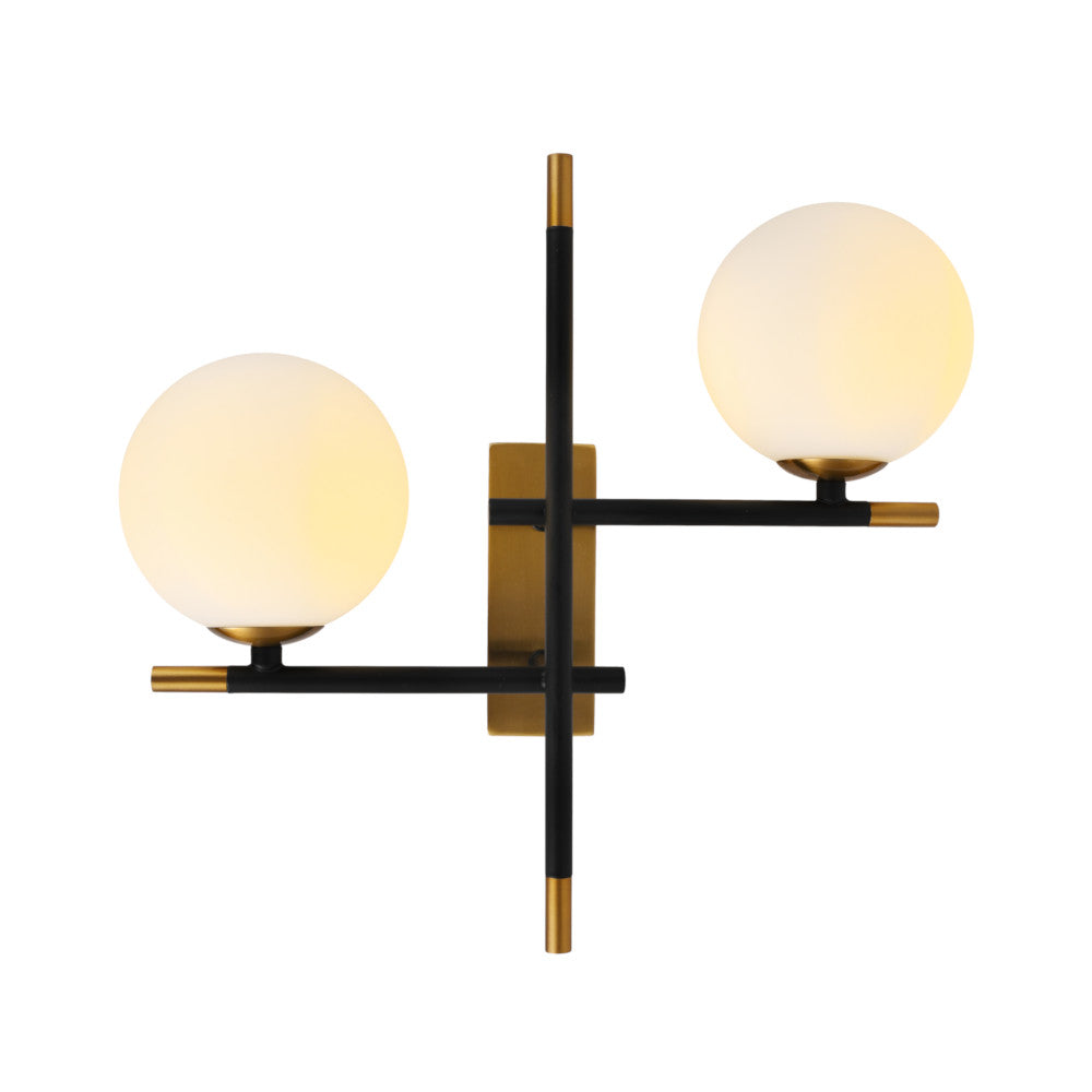 K. Light Urban LED Wall Light G9 6W - Opal / Black & Gold